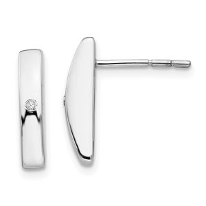 925 Sterling Silver Rhodium-plated Diamond Post Earrings